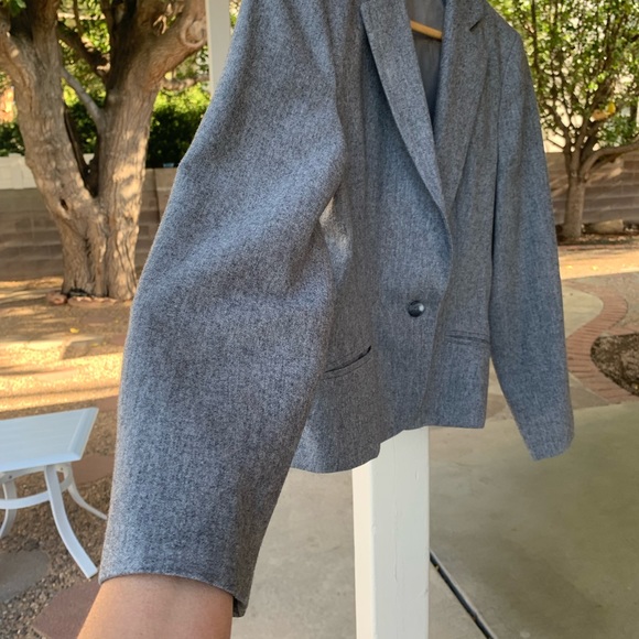 Vintage Kirtland Hall one button wool grey blazer size S - Picture 5 of 14